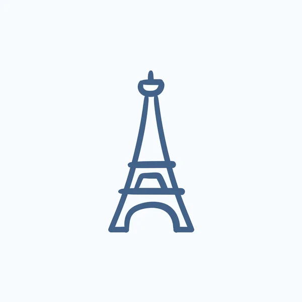 Icona dello schizzo della torre Eiffel . — Vettoriale Stock