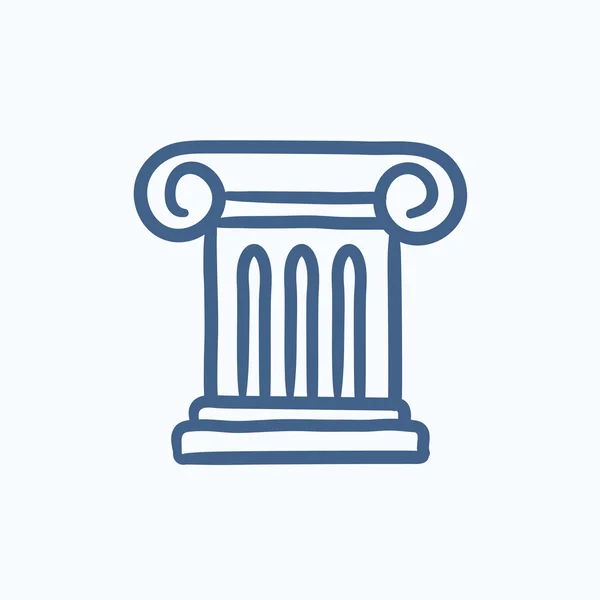 Ancient column sketch icon. — Stock Vector