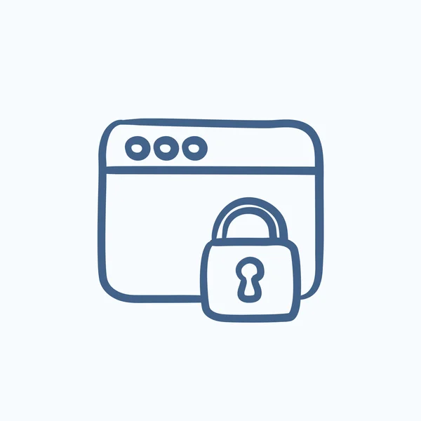 Sicherheit Browser Skizze Symbol. — Stockvektor