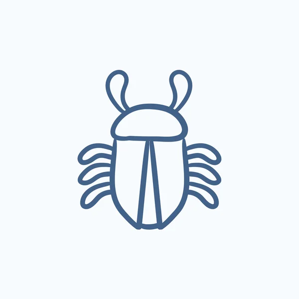 Bug schets computerpictogram. — Stockvector