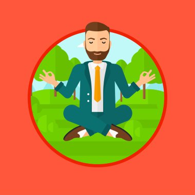 meditasyon Lotus bulunduğu iş adamı.