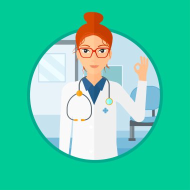 ok işaret gösteren doktor.