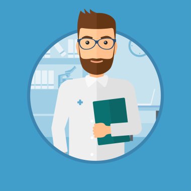 Doktor tıbbi ofis dosyası ile.