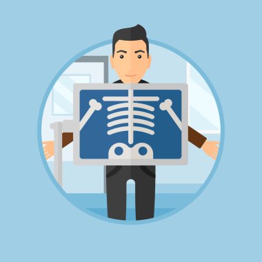 X Ray işlemi sırasında hasta.