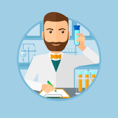Çalışan laboratuvar asistanı.