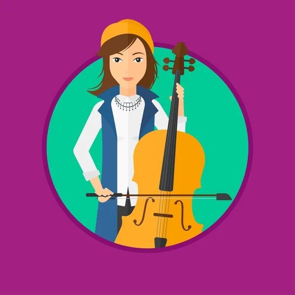 Femme jouant du violoncelle . — Image vectorielle