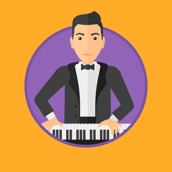 Άνθρωπος που παίζει πιάνο. — Διανυσματικό Αρχείο