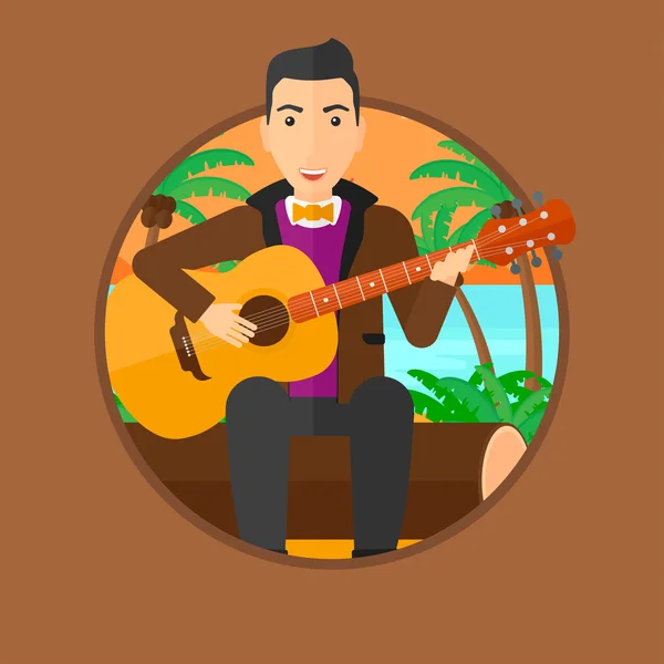 Musicien jouant de la guitare acoustique. — Image vectorielle