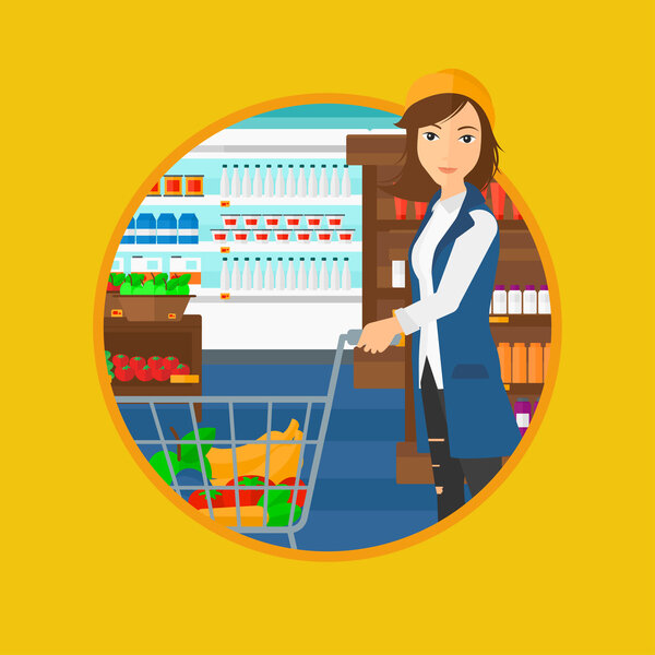 Customer with trolley.