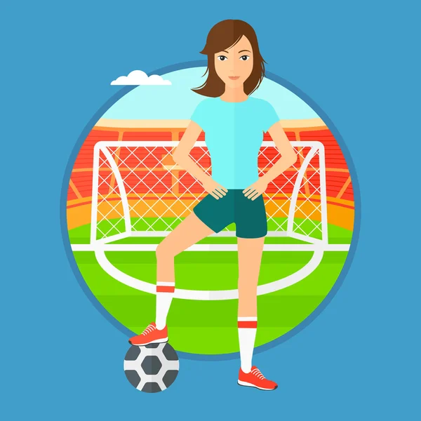 Football player with ball. — Stock Vector