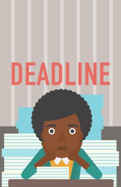Woman having problem with deadline.