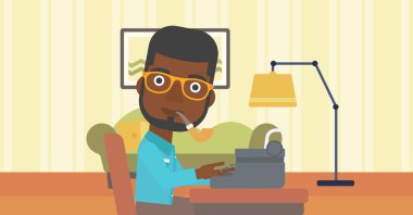 Muhabir daktilo çalışma.