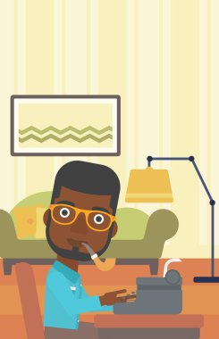 Muhabir daktilo çalışma.