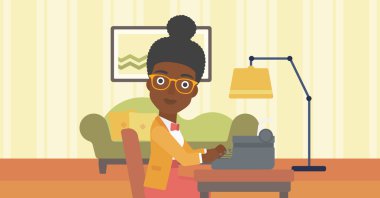 Muhabir daktilo çalışma.