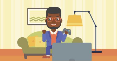 Video oyunu oynayan adam.