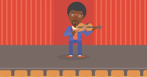 Man spelen viool. — Stockvector