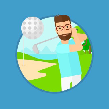 Golf topu vurmak.