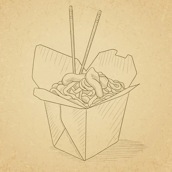 Chinese food box sketch — Stock Vector © lhfgraphics 13923643