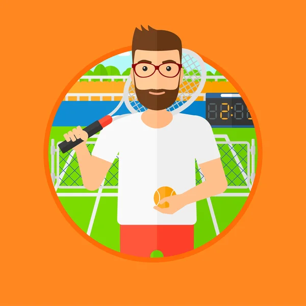 Jugador de tenis masculino . — Vector de stock