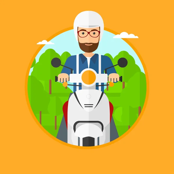 Man riding scooter. — Stock Vector