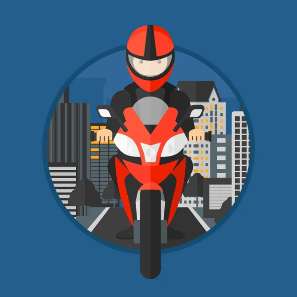 Hombre montando motocicleta . — Vector de stock