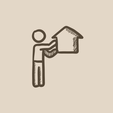 Emlakçı kroki simgesi.