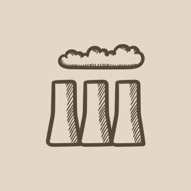 Fabrika borular simgesi kroki