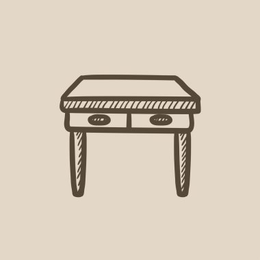 Çekmeceler kroki simgesi olan tablo.