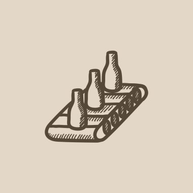 Konveyör bant sistemi kroki simgesi.