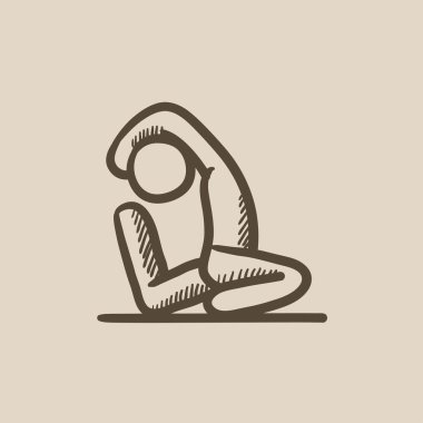 Adam pratik yoga kroki simgesi.