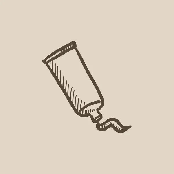 Иконка кремовой трубки и наброска . — стоковый вектор