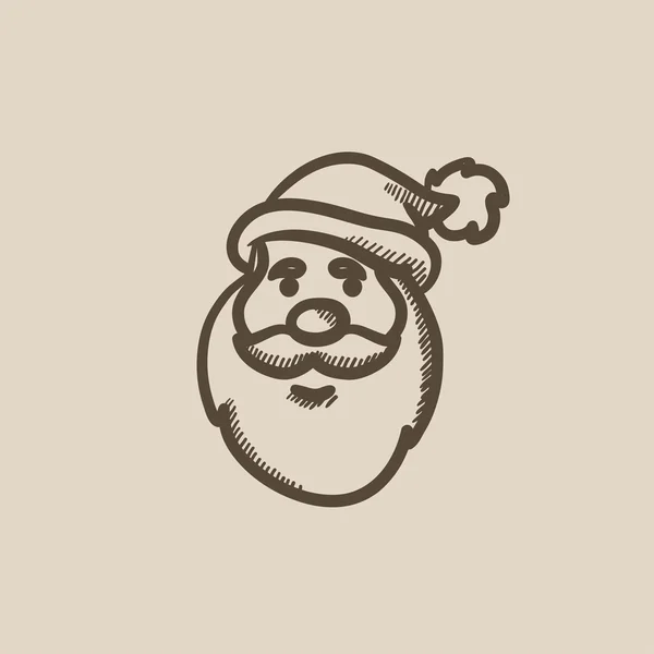 Santa Claus icono del boceto de la cara . — Vector de stock