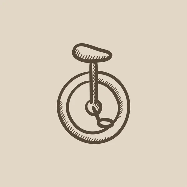 Icono de boceto de bicicleta de una rueda . — Vector de stock