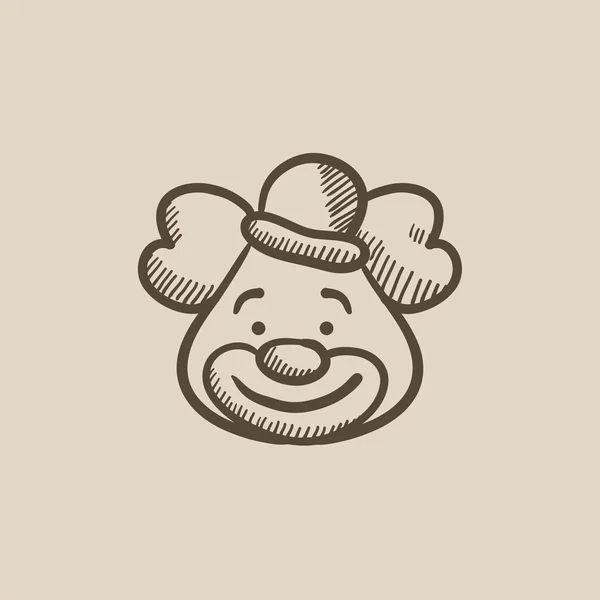 Payaso icono de boceto . — Vector de stock