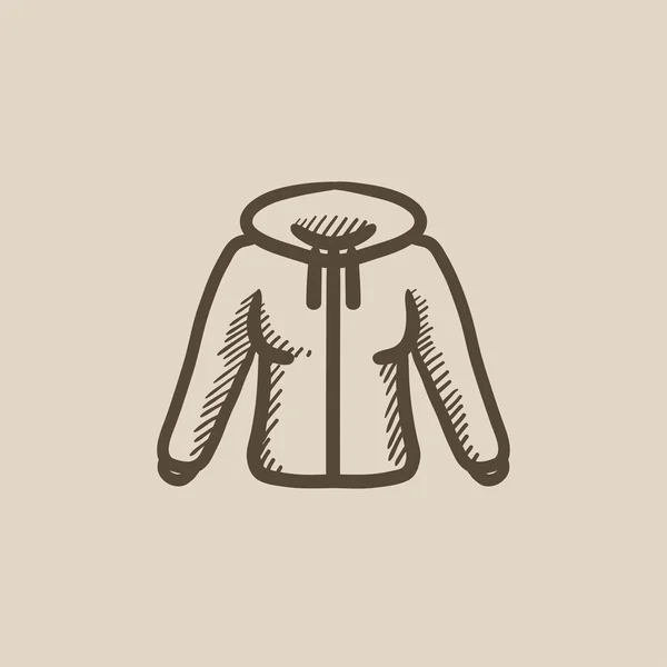 Pictogram van de schets van de hoodie. — Stockvector