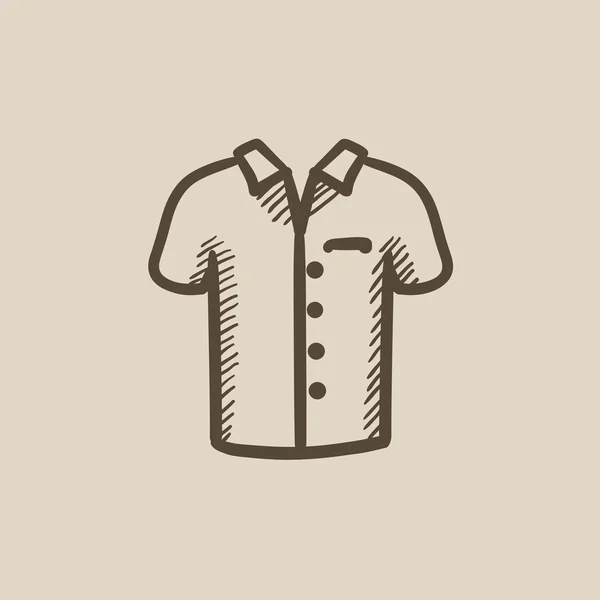 Икона эскиза рубашки поло . — стоковый вектор