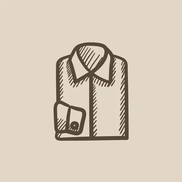접힌된 남성 셔츠 스케치 아이콘. — 스톡 벡터