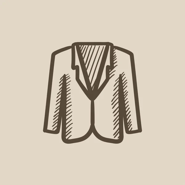 Chaqueta masculina icono de boceto . — Vector de stock