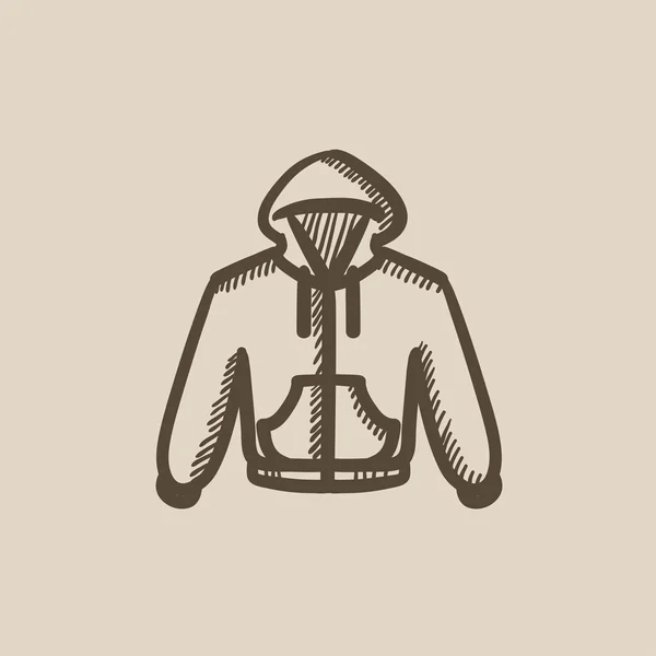 Hoodie icône croquis . — Image vectorielle