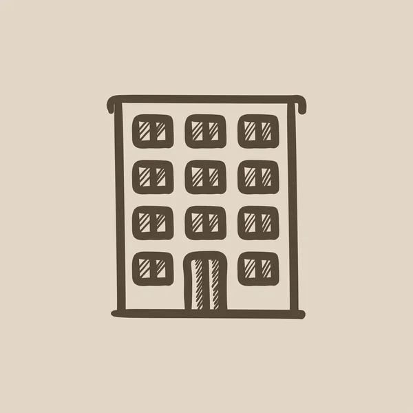 Edificio residencial icono de boceto . — Vector de stock