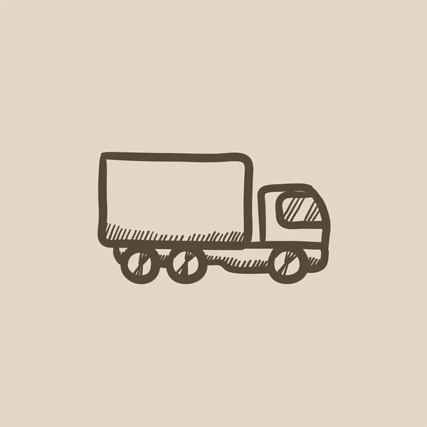 Levering vrachtwagen schets pictogram. — Stockvector