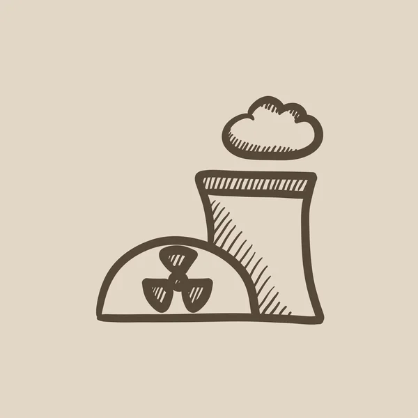 Nuclear power plant sketch icon. — Stock Vector