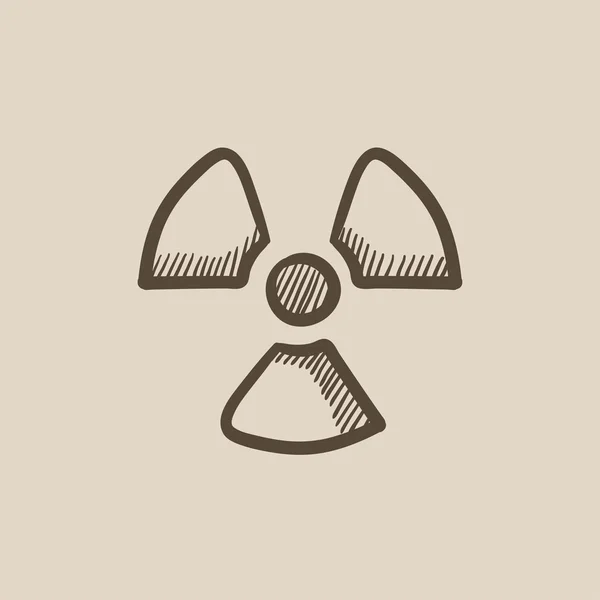 Ioniserende straling teken schets pictogram. — Stockvector