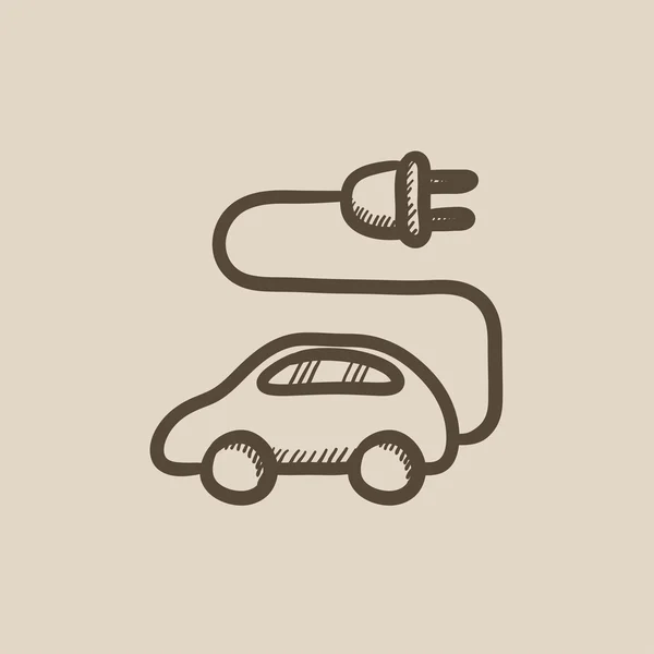 Electric car sketch icon. — Stock Vector