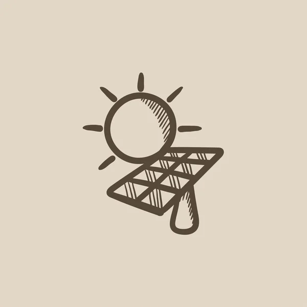 太陽エネルギーのスケッチのアイコン. — ストックベクタ