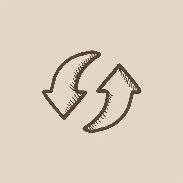 Two circular arrows sketch icon.