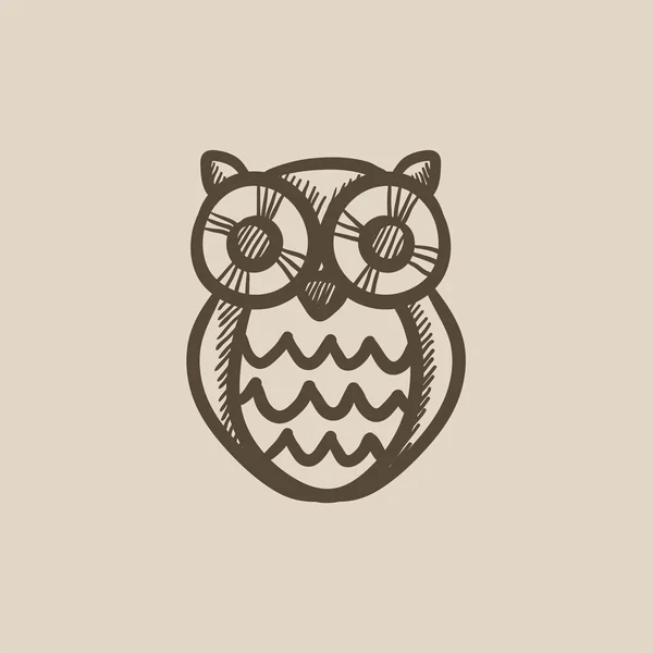 Owl sketch icon. — Stock Vector