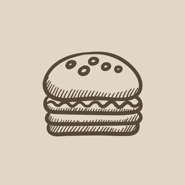 Hamburger szkic ikona. — Wektor stockowy