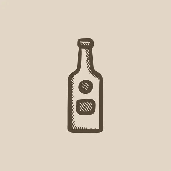 Glazen fles schets pictogram. — Stockvector