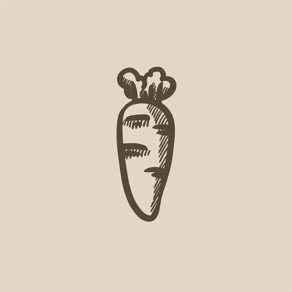 Icona dello schizzo di carota. — Vettoriale Stock